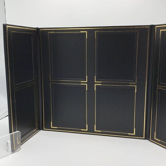TAP LOOMIS BLACK & GOLD 8-VIEW LEATHER BOUND PHOTO HOLDER ELITE new in box - Picture 3 of 9